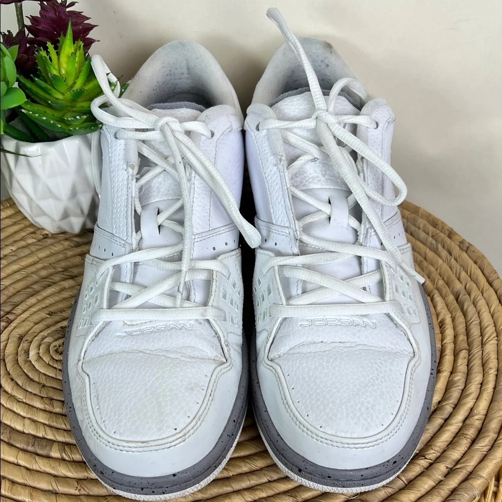 Jordan 1 Flight Low White and Gray Sneakers 11